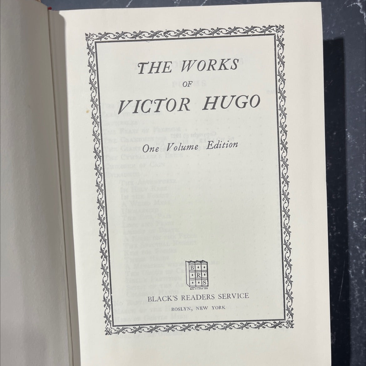 the works of victor hugo one volume edition book, by victor hugo, 1943 Hardcover image 2