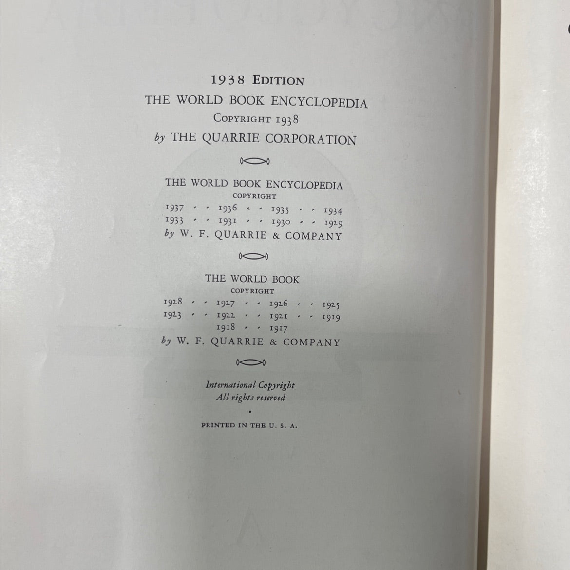 the world book encyclopedia book, by the quarrie corporation, 1938 Hardcover image 3