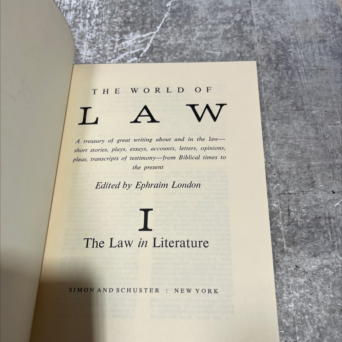 the world of law book, by ephraim london, 1960 Hardcover image 2