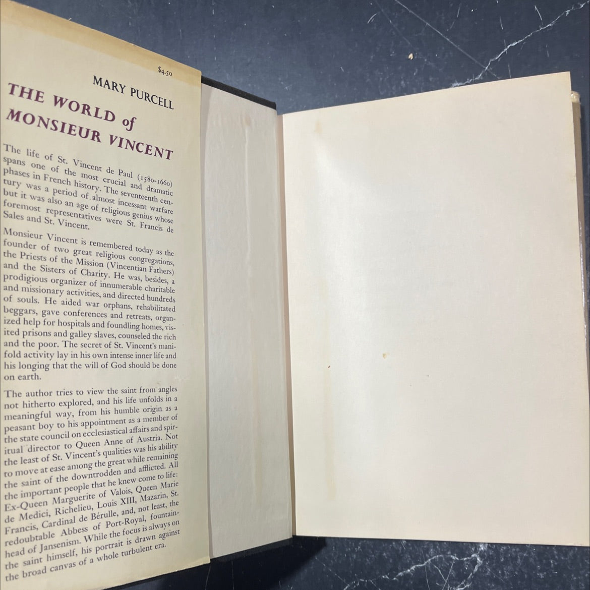 the world of monsieur vincent book, by mary purcell, 1963 Hardcover image 4