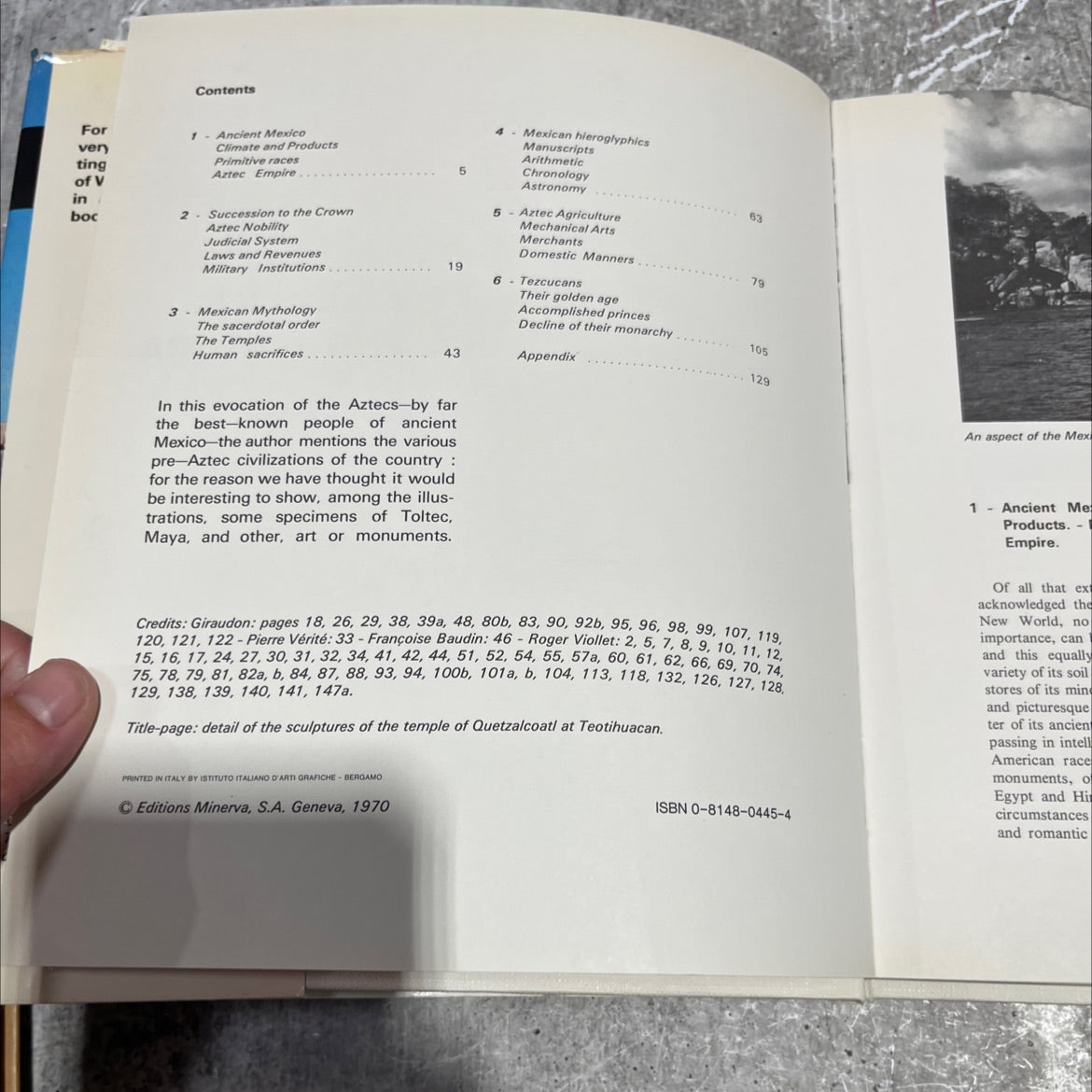 the world of the aztecs book, by william h. prescott, 1970 Hardcover image 3