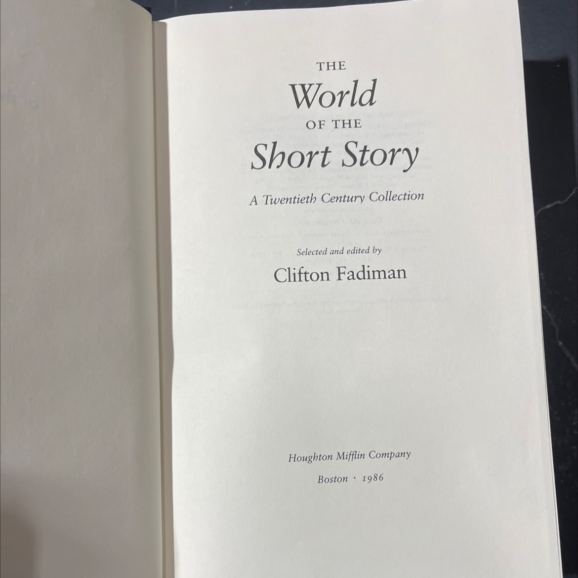the world of the short story book, by Clifton Fadiman, 1986 Hardcover image 2