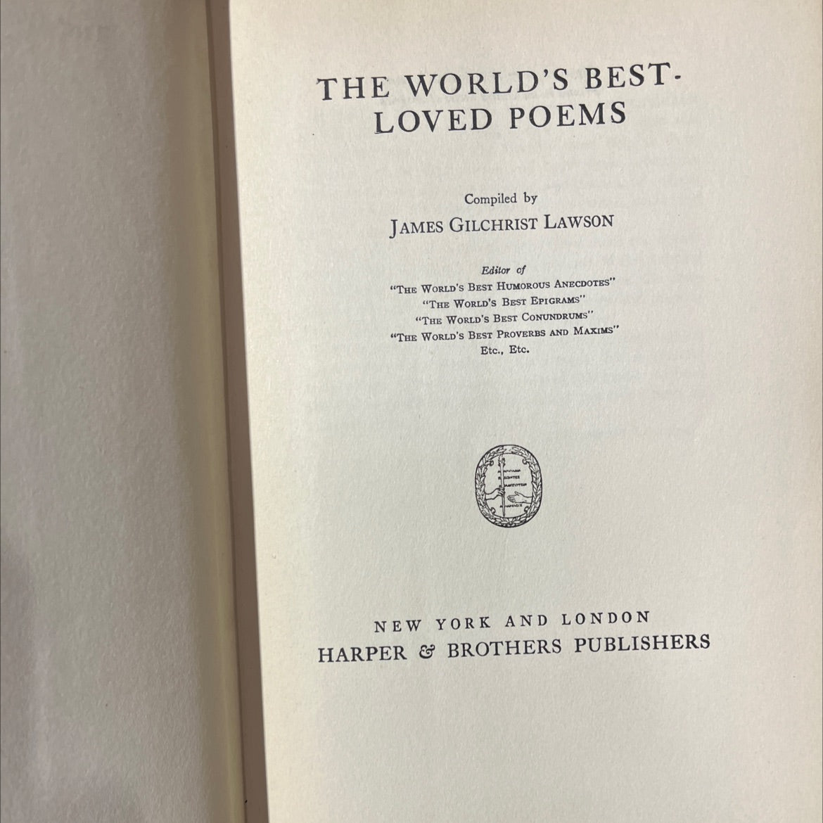 the world's best-loved poems book, by james gilchrist lawson, 1927 Hardcover image 2