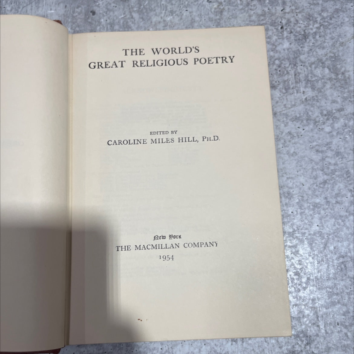 the world's great religious poetry book, by caroline miles hill, 1954 Hardcover image 2