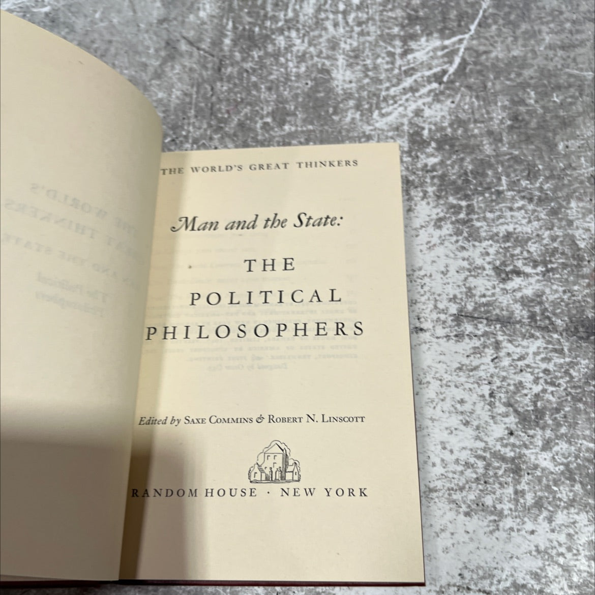 the world's great thinkers man and the state: the political philosophers book, by saxe commins & robert n. linscott, image 2