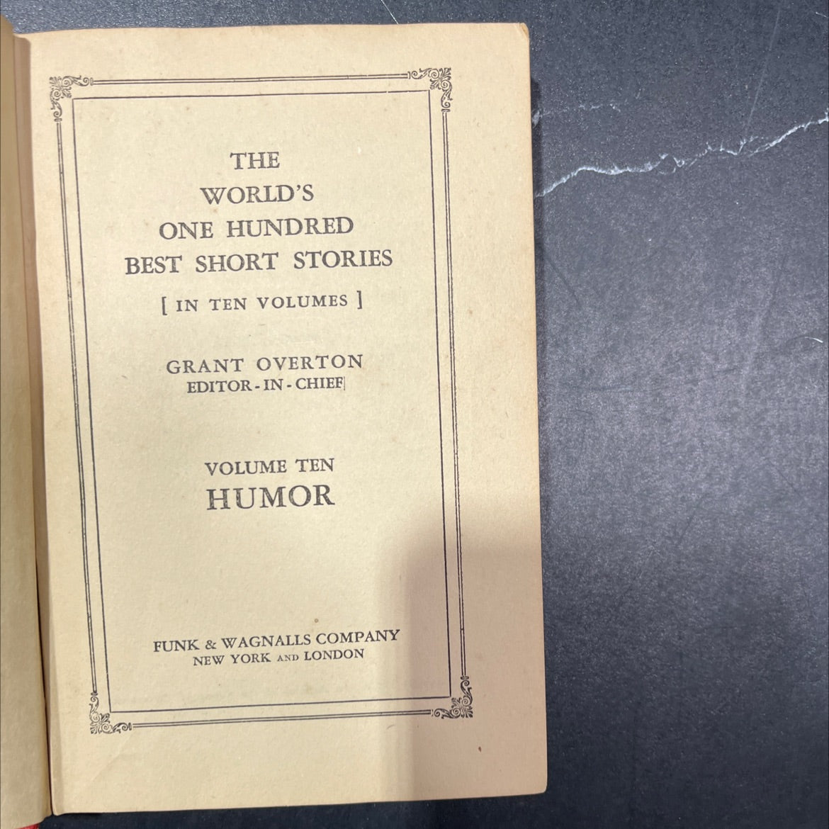 the world's one hundred best short stories volume ten humor book, by grant overton, 1927 Hardcover image 2