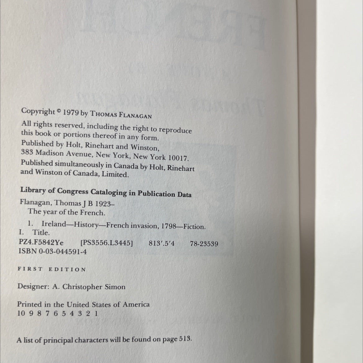 the year of the french book, by Thomas Flanagan, 1979 Hardcover image 3