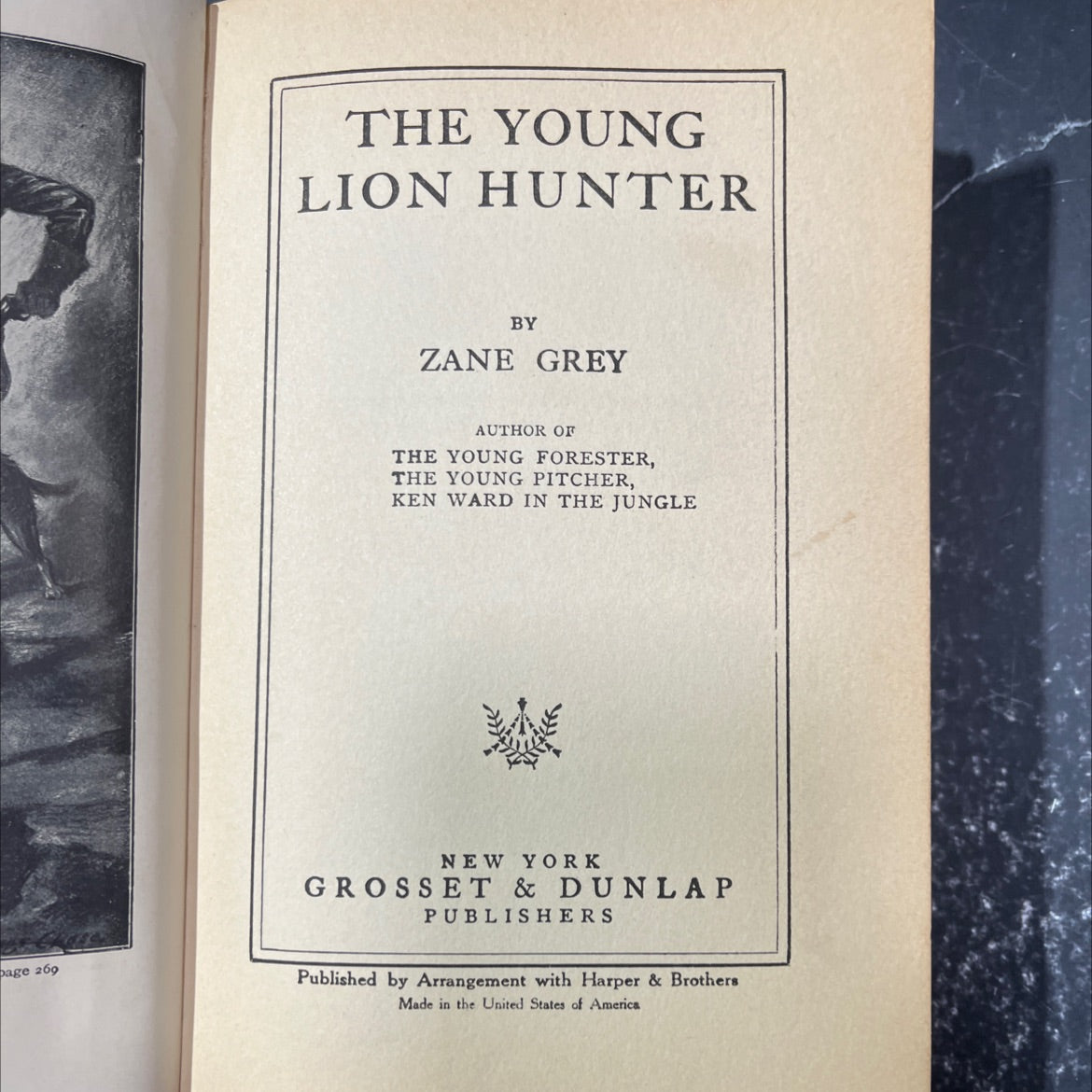 the young lion hunter book, by zane grey, 1939 Hardcover image 2
