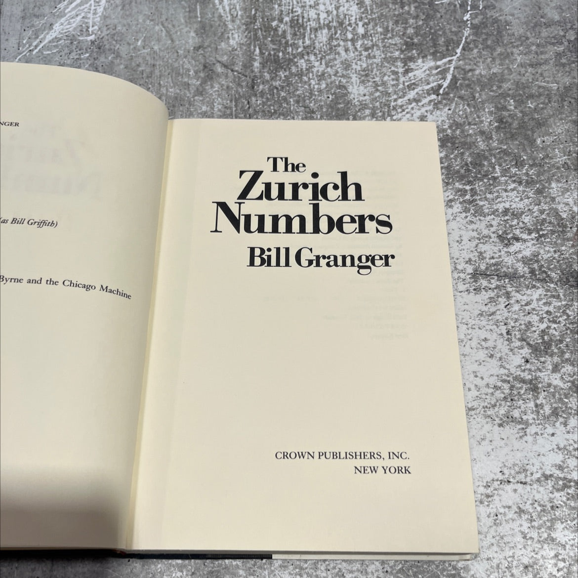 the zurich numbers book, by bill granger, 1984 Hardcover image 2