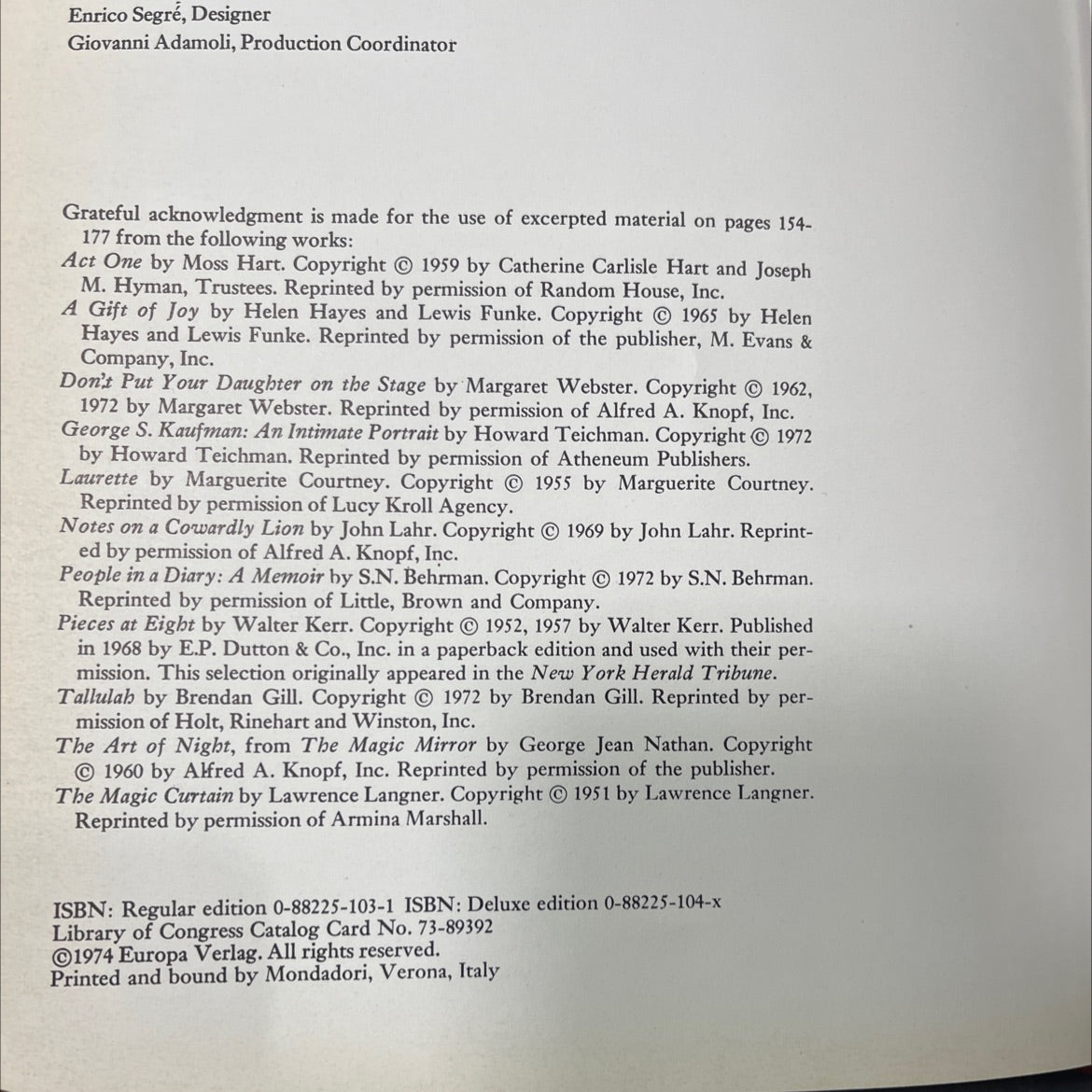 theater book, by Jacques Burdick, 1974 Hardcover image 3