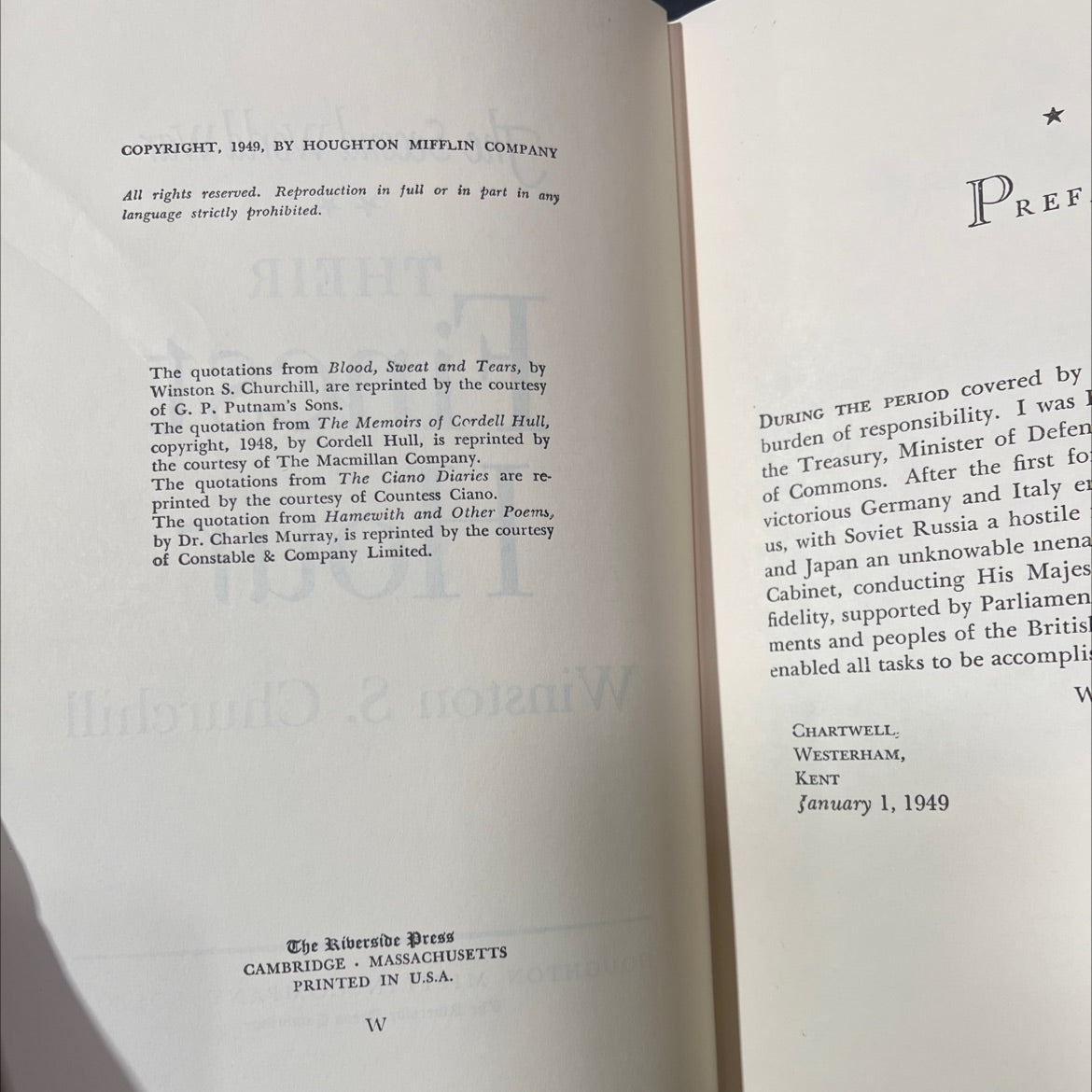 their finest hour book, by Winston S. Churchill, 1949 Hardcover image 3