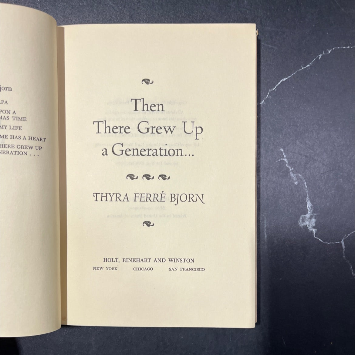 then there grew up a generation book, by thyra ferré bjorn, 1970 Hardcover image 2