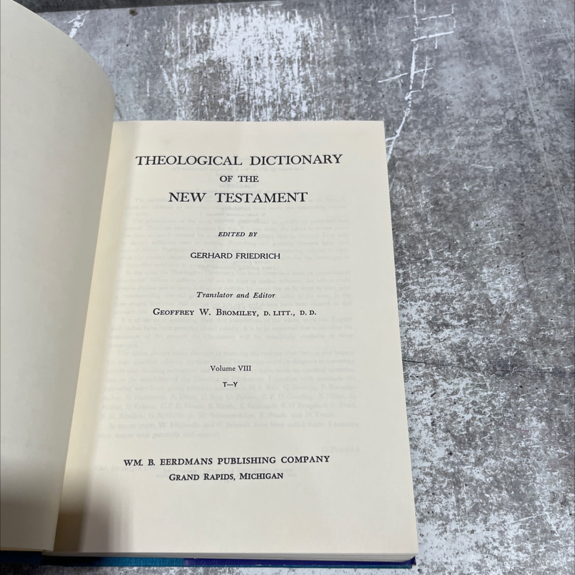 theological dictionary of the new testament book, by gerhard friedrich, 1972 Hardcover image 2