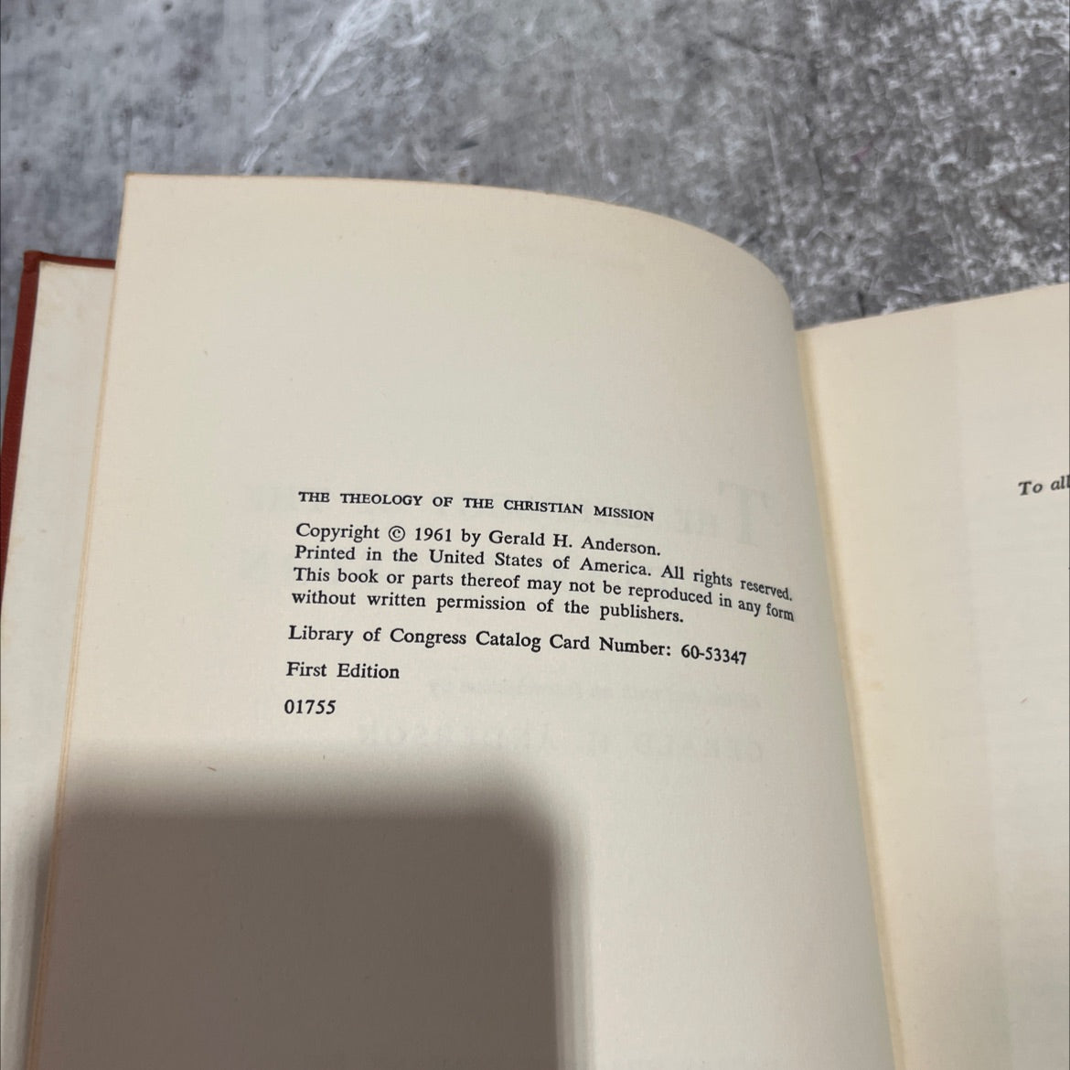 theology of the christian mission book, by henry ramser, 1961 Hardcover image 3