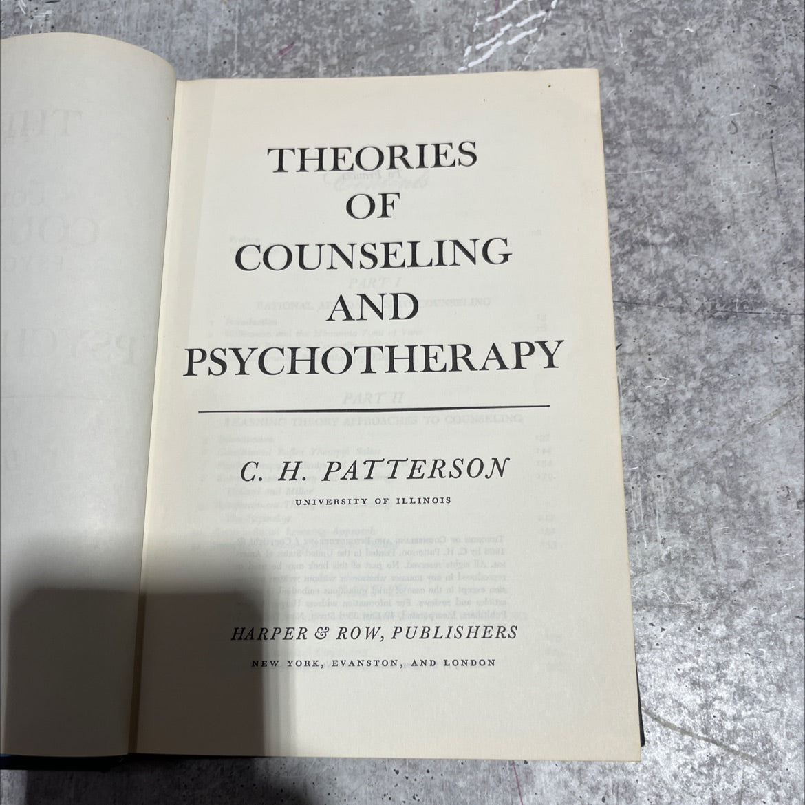 theories of counseling and psychotherapy part ii book, by c. h. patterson, 1966 Hardcover image 2