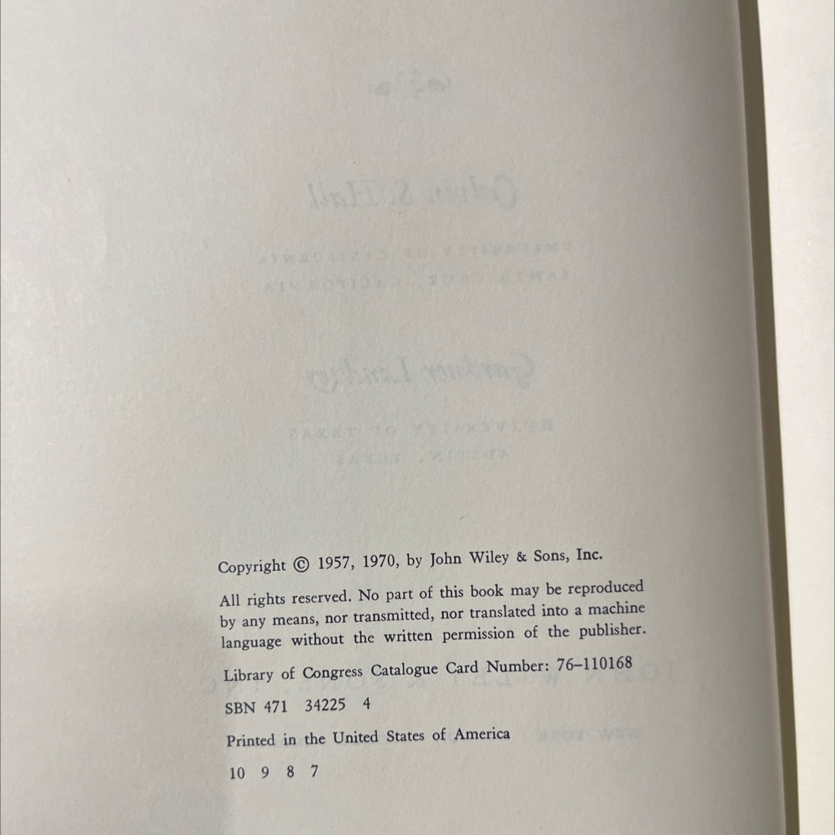 theories of personality book, by calvin s. hall, gardner lindzey, 1970 Hardcover image 3