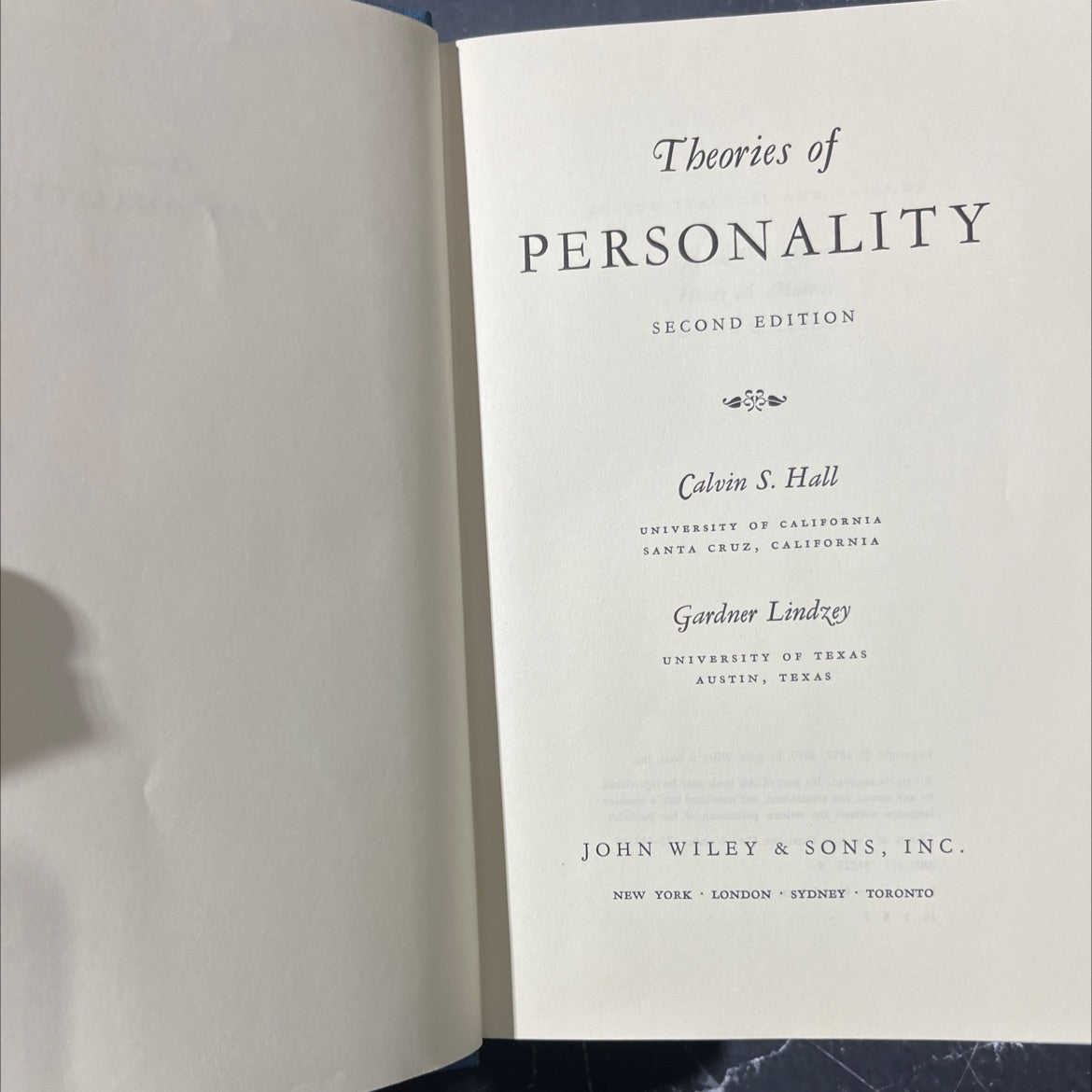 theories of personality book, by calvin s. hall, gardner lindzey, 1970 Hardcover image 2