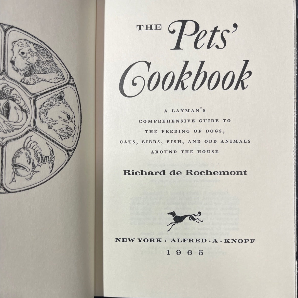 thepets' cookbook book, by Richard de Rochemont, 1965 Hardcover image 2