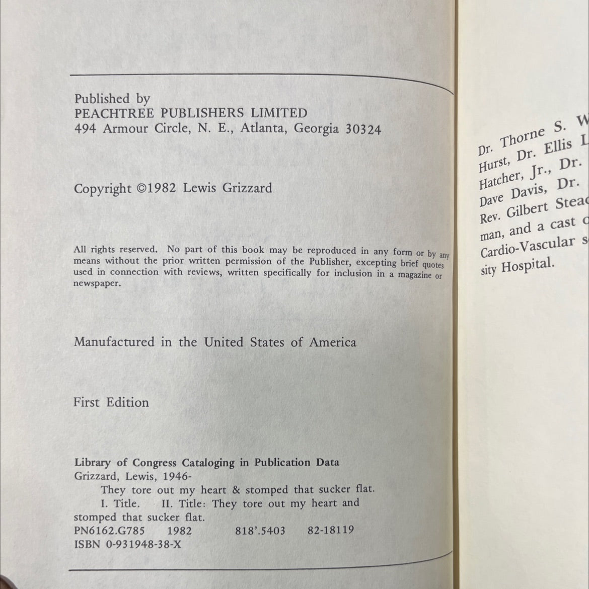 they tore out my heart and stomped that sucker flat book, by Lewis Grizzard, 1982 Hardcover image 3