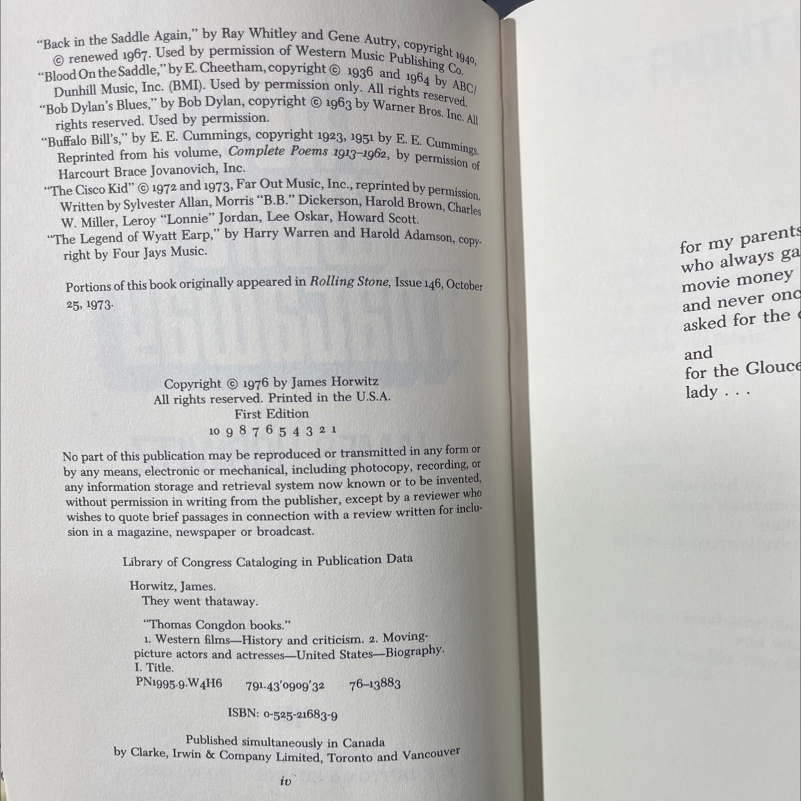 they went thataway book, by James Horwitz, 1976 Hardcover image 3