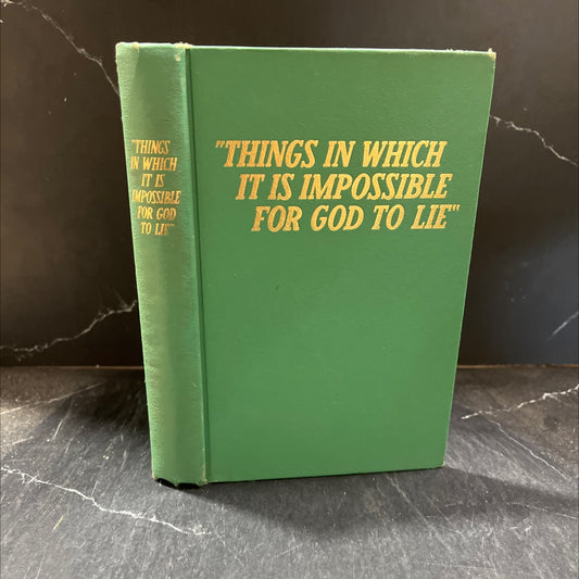 things in which it is impossible for god to lie book, by unknown, 1965 Hardcover image 1