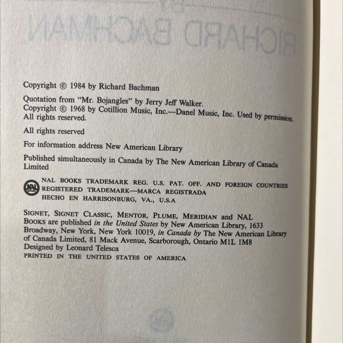 thinner book, by richard bachman, 1984 Hardcover image 3