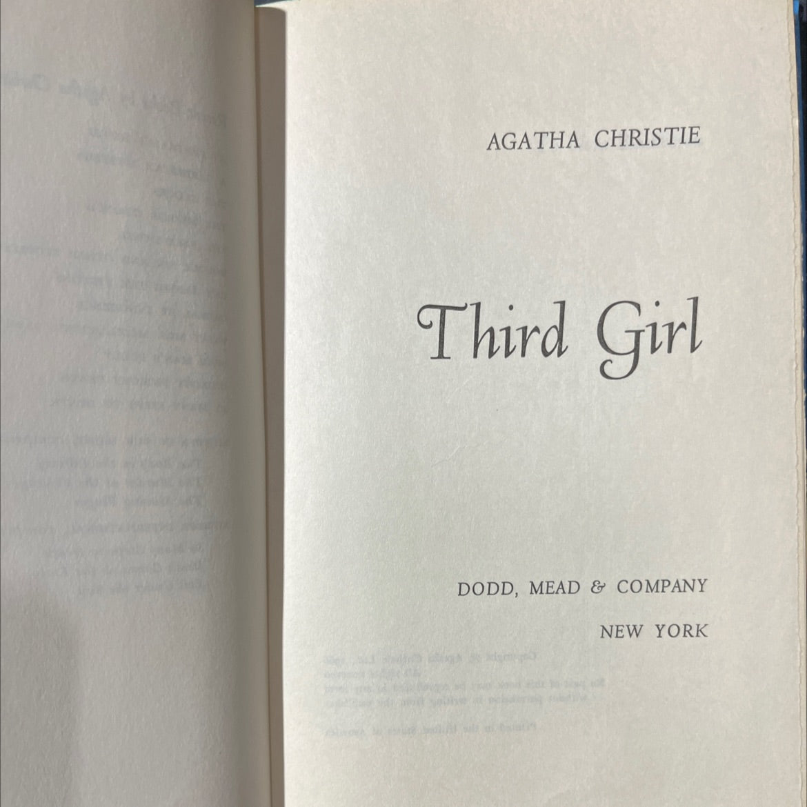 third girl book, by agatha christie, 1966 Hardcover image 2