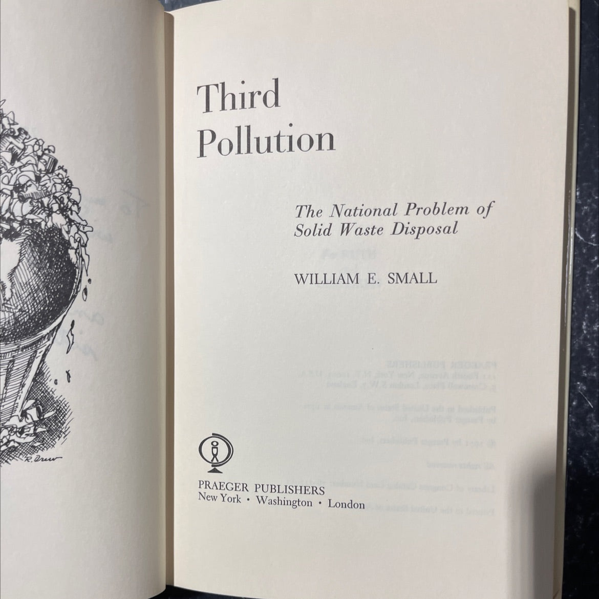 SIGNED third pollution the national problem of solid waste disposal book, by william e. small, 1971 Hardcover, Vintage image 2