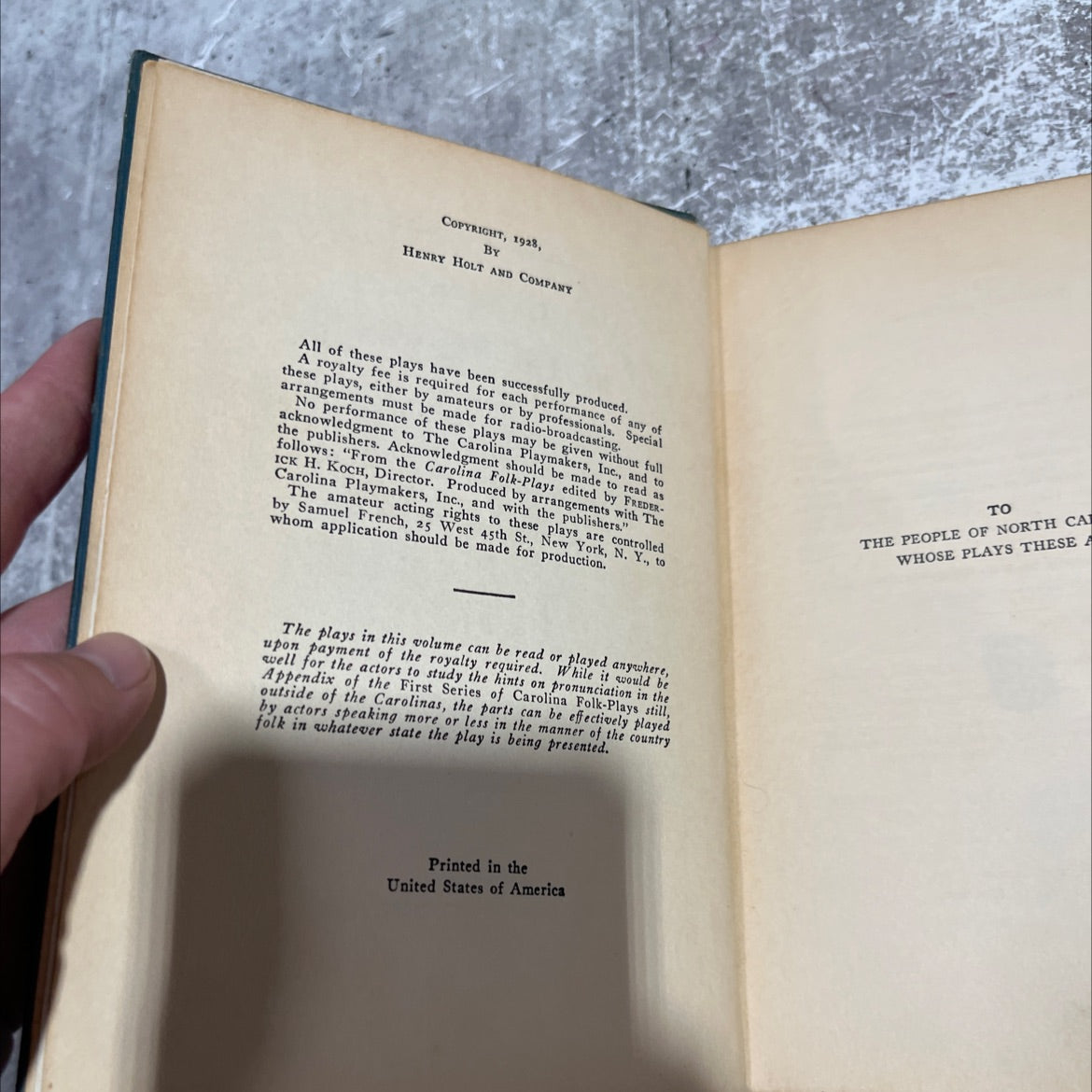 SIGNED third series carolina folk-plays book, by frederick h. koch, 1928 Hardcover, Rare, Antique image 3
