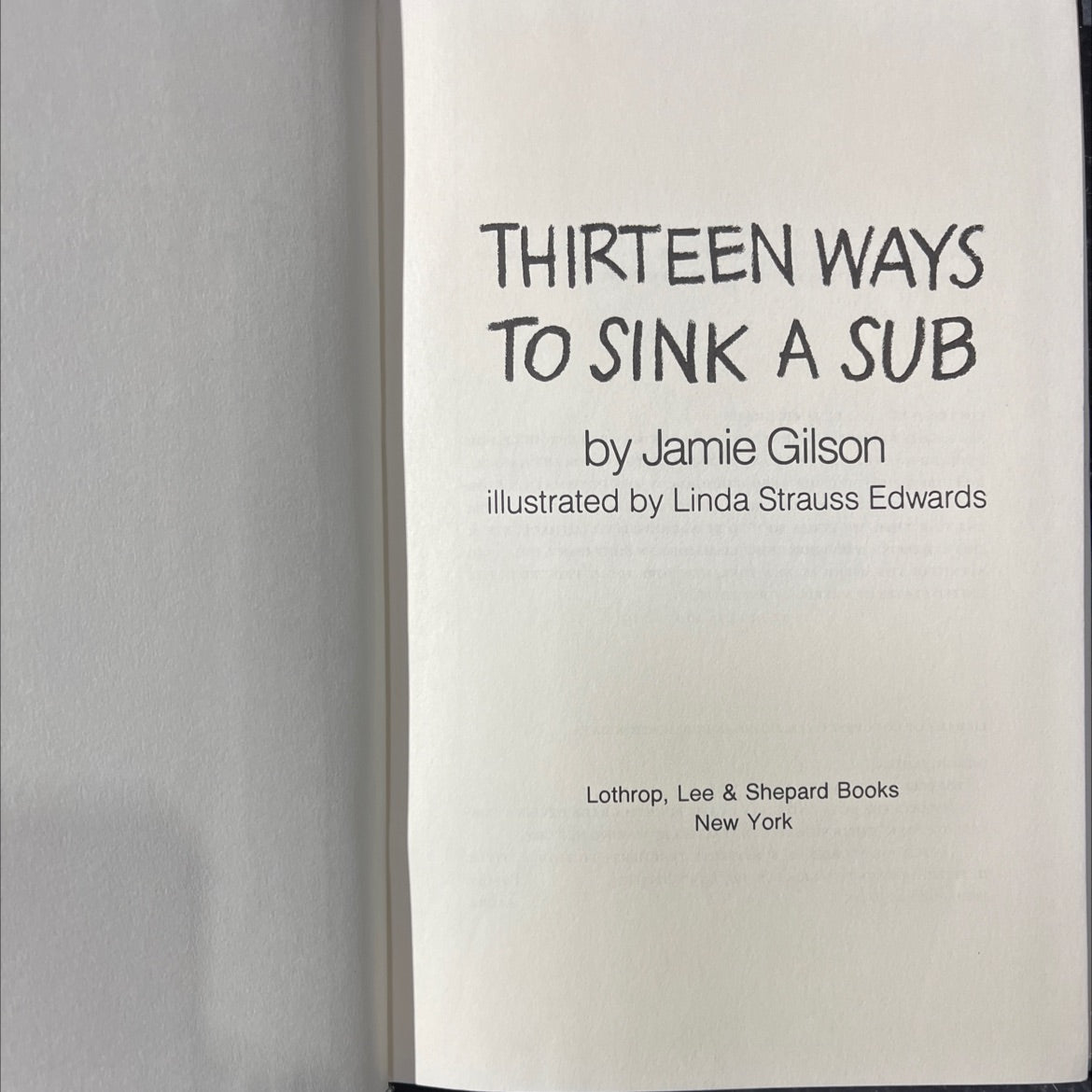 thirteenth ways to sink a sub book, by jamie gilson, 1982 Hardcover image 2