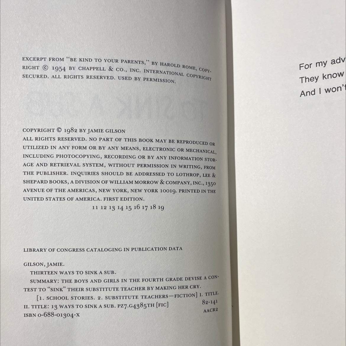 thirteenth ways to sink a sub book, by jamie gilson, 1982 Hardcover image 3