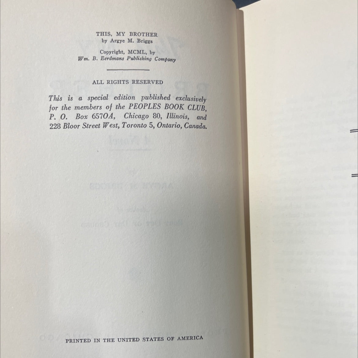 this, my brother book, by argye m. briggs, 1970 Hardcover image 3