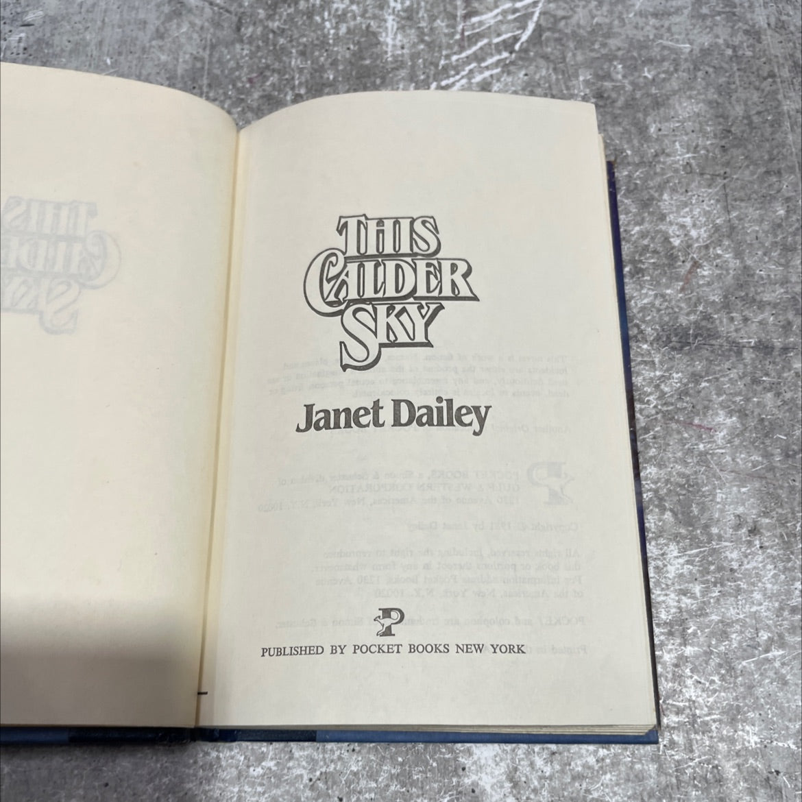 this calder sky book, by janet dailey, 1981 Hardcover image 2