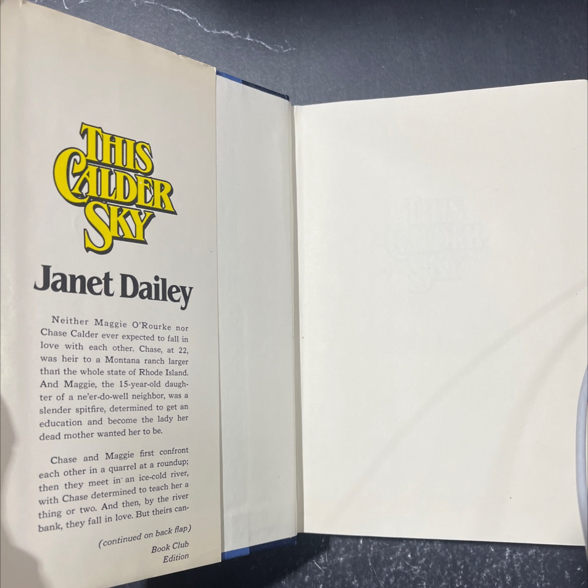 this calder sky book, by janet dailey, 2001 Hardcover image 4