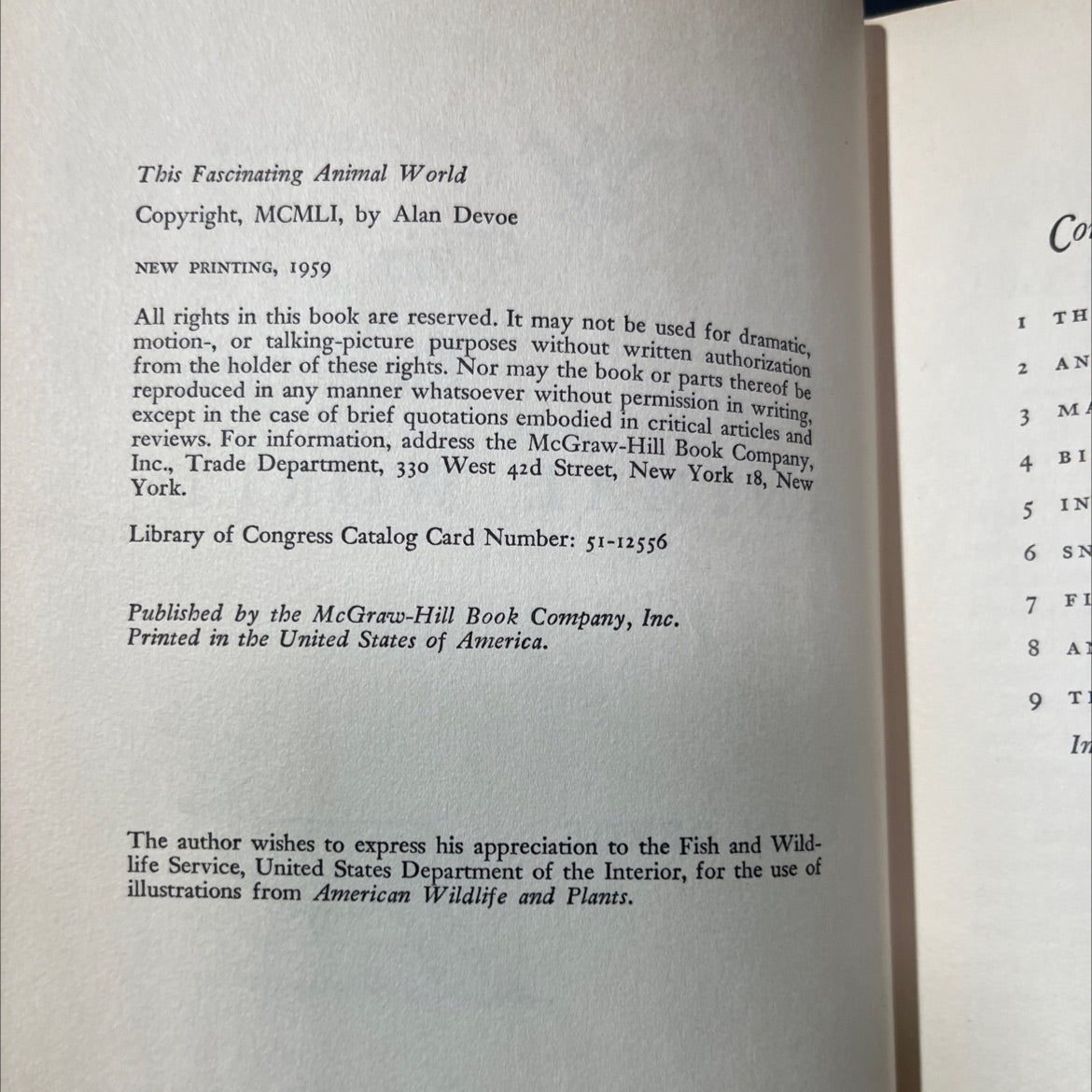 this fascinating animal world book, by alan devoe, 1959 Hardcover image 3