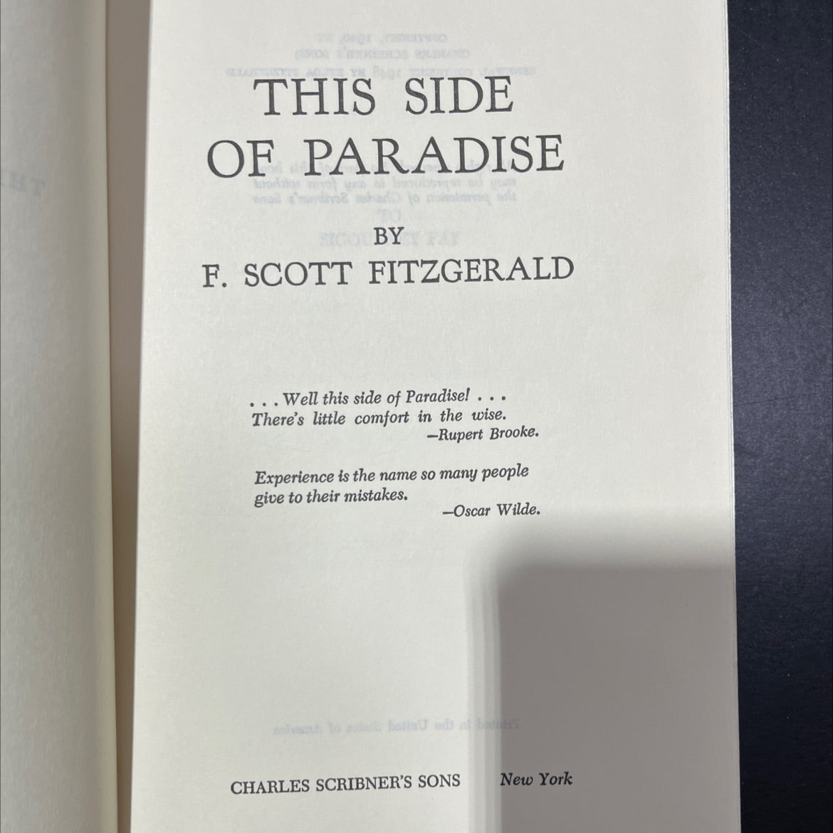 this side of paradise book, by f. scott fitzgerald, 1948 Hardcover, Vintage image 2