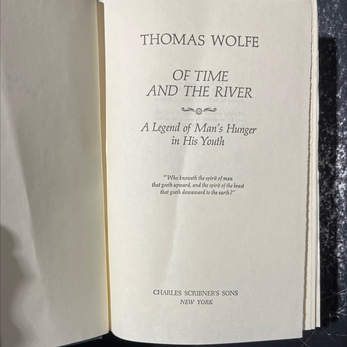 thomas wolfe of time and the river a legend of man's hunger in his youth book, by thomas wolfe, 1935 Hardcover image 2