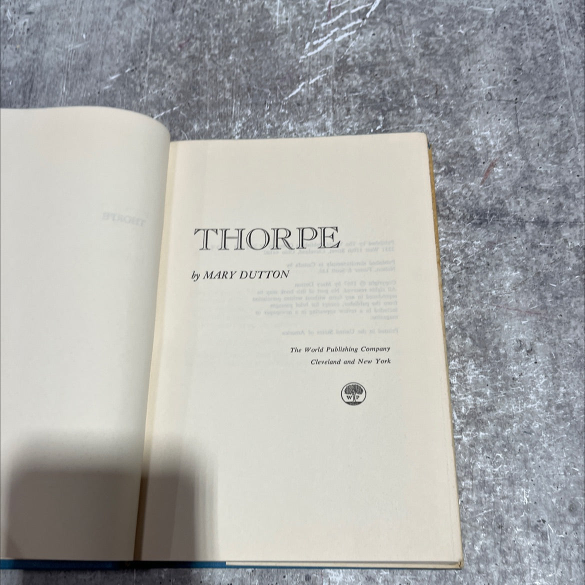 thorpe book, by mary dutton, 1967 Hardcover image 2