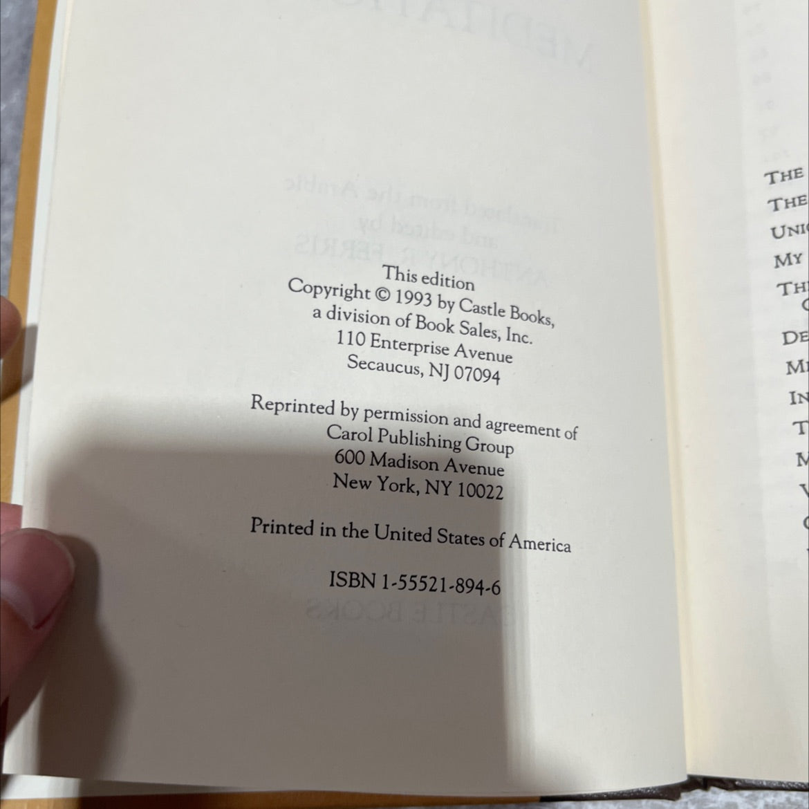 thoughts and meditations book, by Kahlil Gibran, 1993 Hardcover image 3