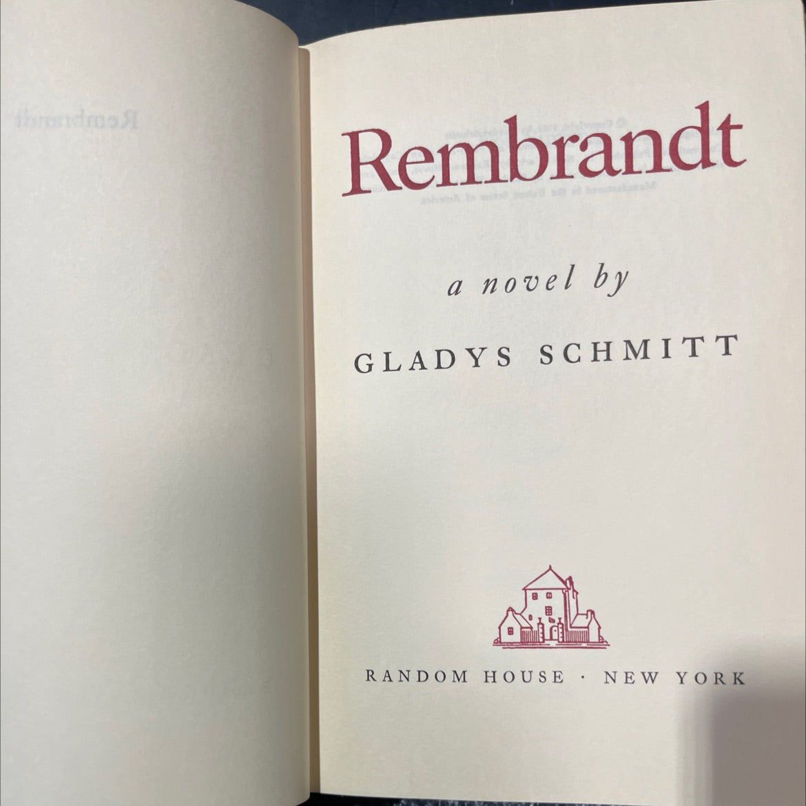 thrandmoЯ rembrandt book, by gladys schmitt, 1961 Hardcover image 2