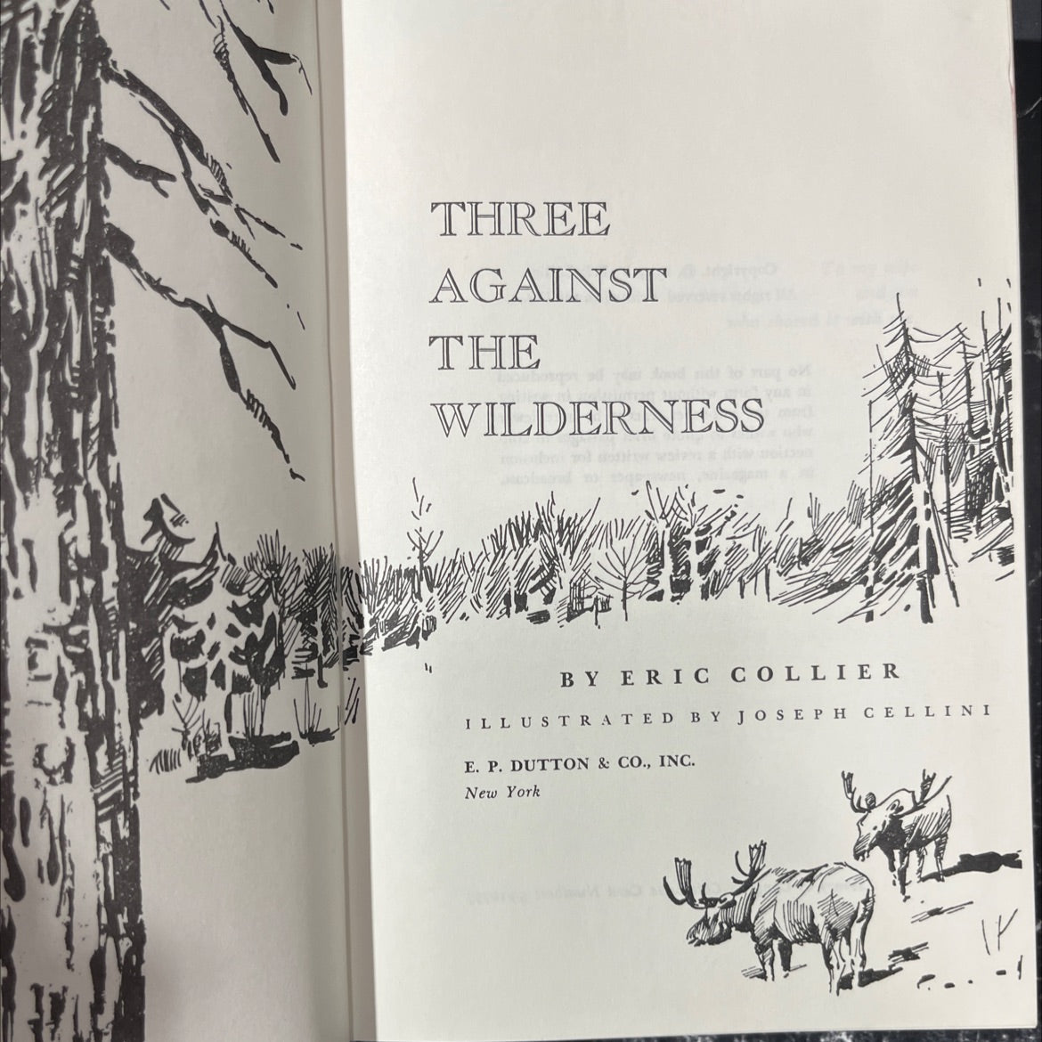 three against the wilderness book, by eric collier, 1959 Hardcover image 2