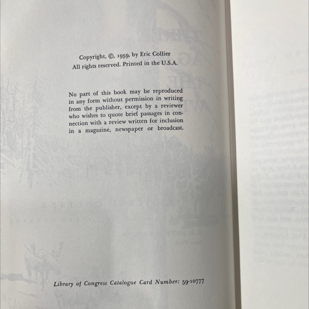 three against the wilderness book, by eric collier, 1959 Hardcover image 3