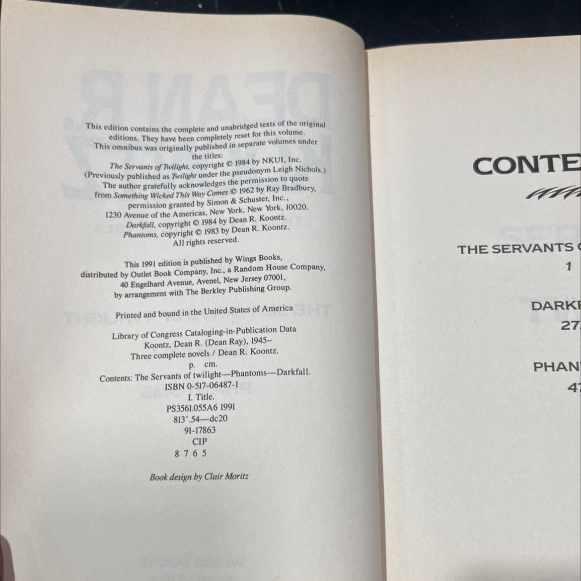 three complete novels book, by dean r. koontz, 1991 Hardcover image 3
