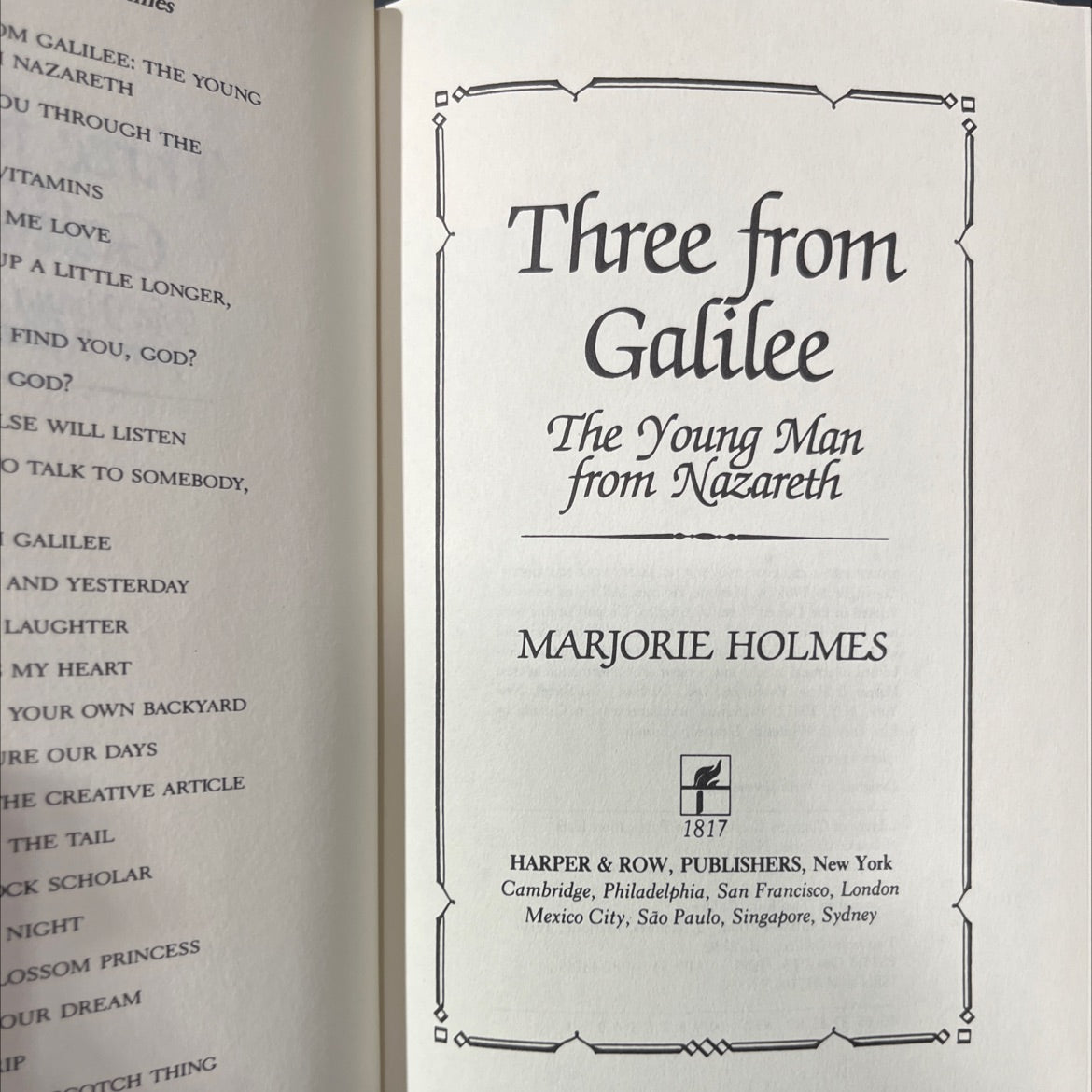 three from galilee the young man from nazareth book, by Marjorie Holmes, 1985 Hardcover image 2