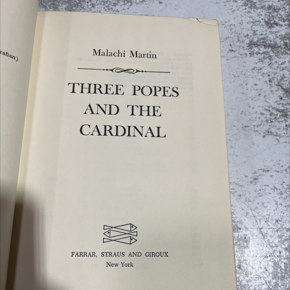 three popes and the cardinal book, by Malachi Martin, 1972 Hardcover image 2