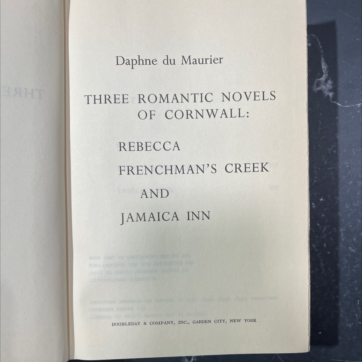 three romantic novels of cornwall: rebecca, frenchman's creek and jamaica inn book, by daphne du maurier, 1942 Hardcover image 2