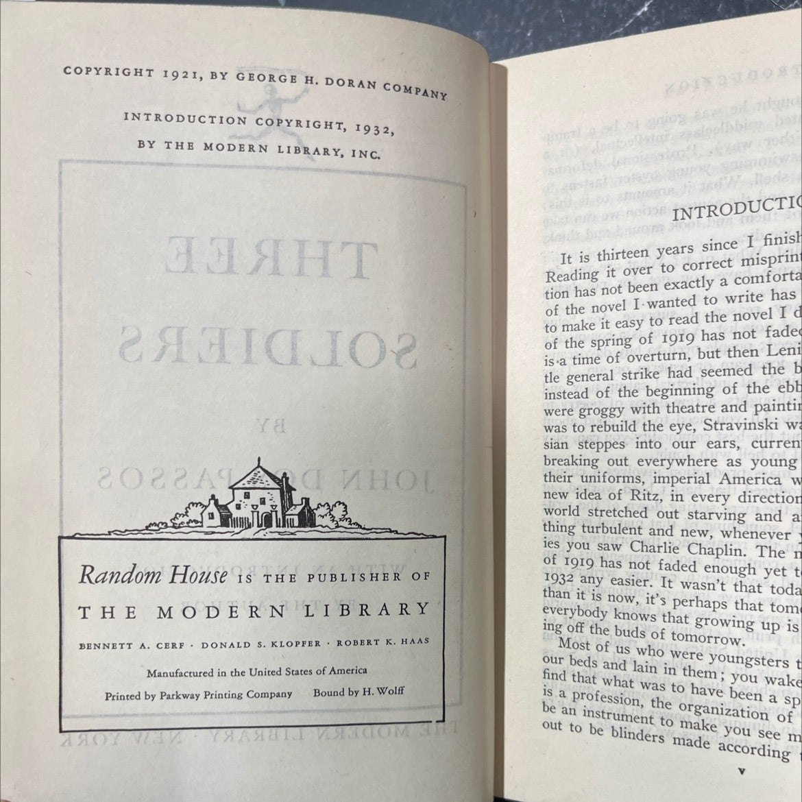 three soldiers book, by john dos passos, 1932 Hardcover image 3