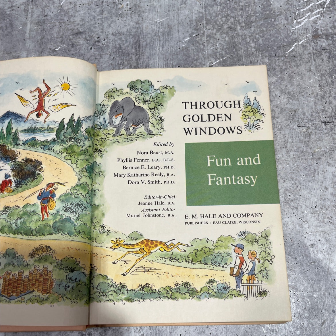 through golden windows fun and fantasy book, by multiple authors, 1958 Hardcover image 2