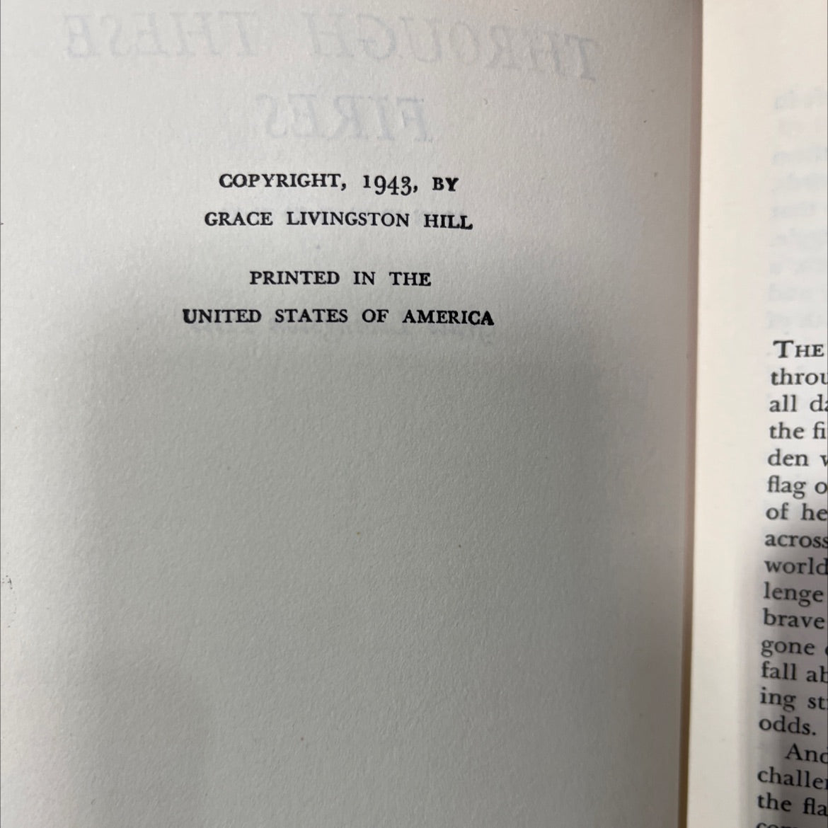 through these fires book, by grace livingston hill, 1943 Hardcover image 3
