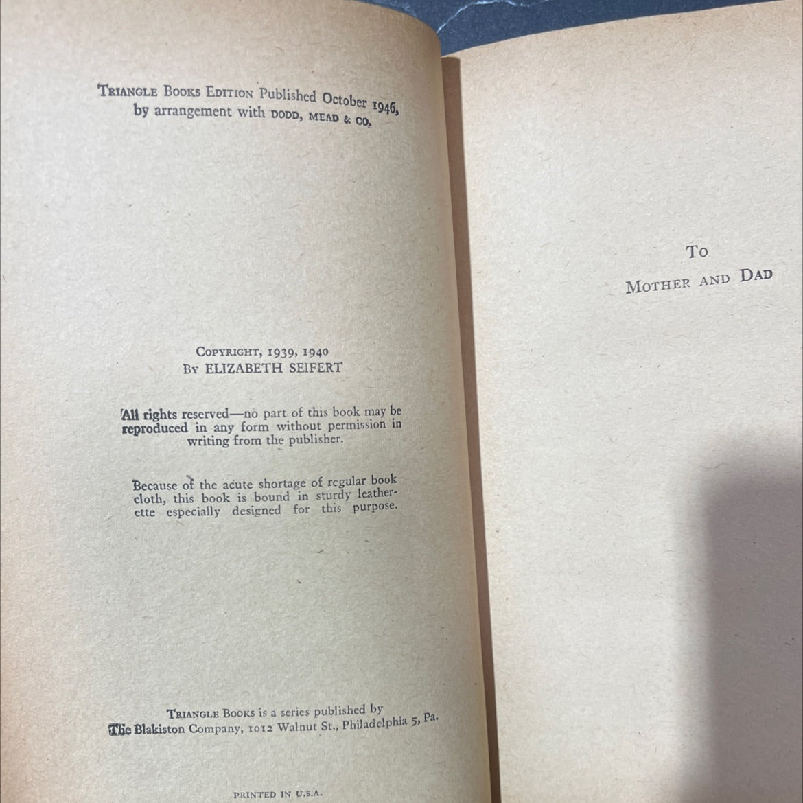 thus doctor mallory book, by elizabeth seifert, 1946 Hardcover image 3